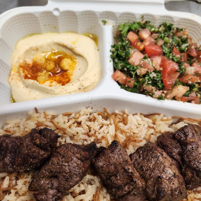 Lamb Kebab Souvlaki Combo.