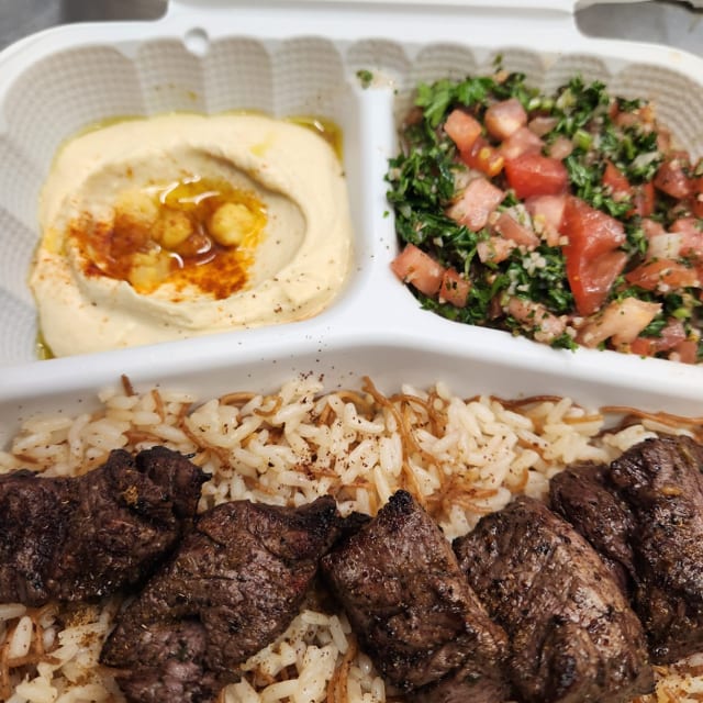 Lamb Kebab Souvlaki Combo.